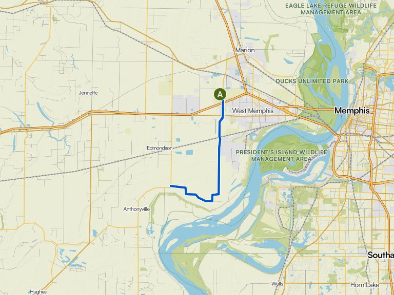 West Memphis Terminal Ride 26 | bike Tour | Komoot
